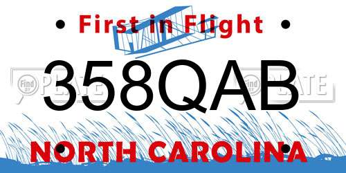 358QAB North Carolina License Plate