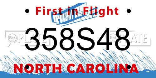 358S48 North Carolina License Plate