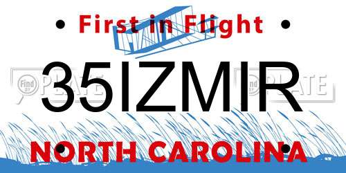 35IZMIR North Carolina License Plate