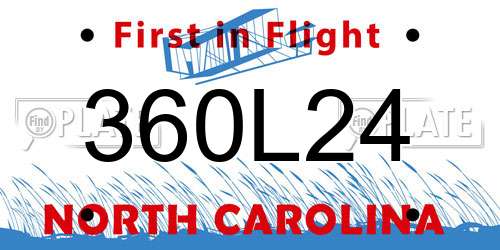 360L24 North Carolina License Plate