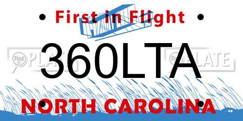 360LTA North Carolina License Plate