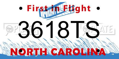 3618TS North Carolina License Plate