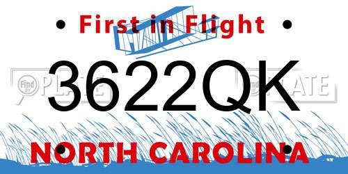 3622QK North Carolina License Plate