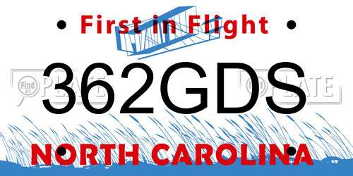362GDS North Carolina License Plate