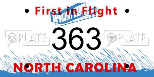 363 North Carolina License Plate