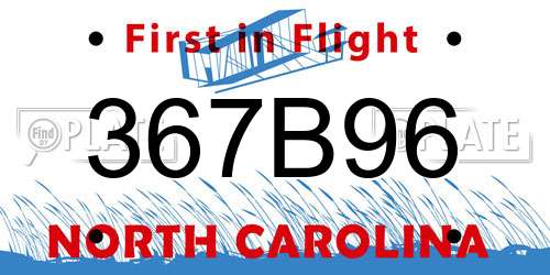 367B96 North Carolina License Plate