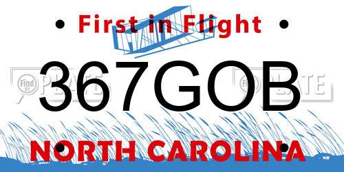 367GOB North Carolina License Plate
