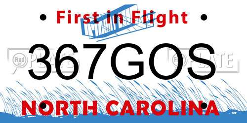 367GOS North Carolina License Plate