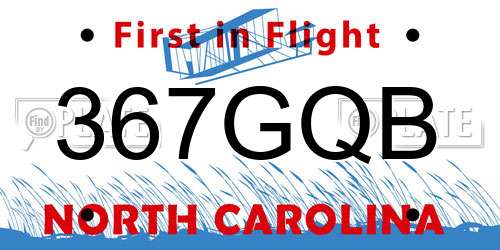 367GQB North Carolina License Plate
