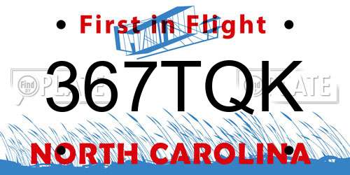 367TQK North Carolina License Plate