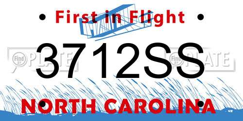 3712SS North Carolina License Plate