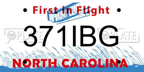 371IBG North Carolina License Plate