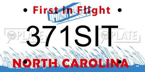 371SIT North Carolina License Plate