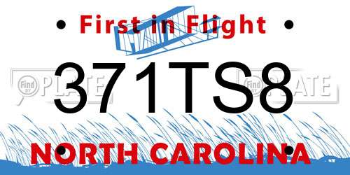 371TS8 North Carolina License Plate