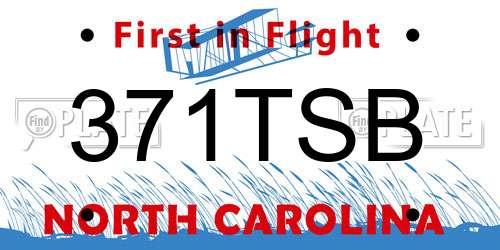 371TSB North Carolina License Plate