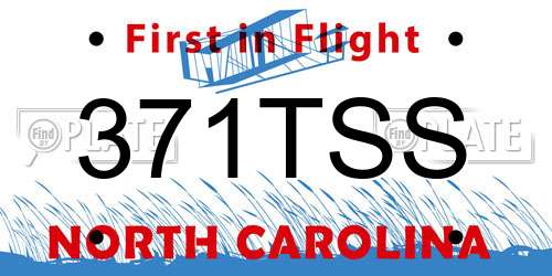 371TSS North Carolina License Plate