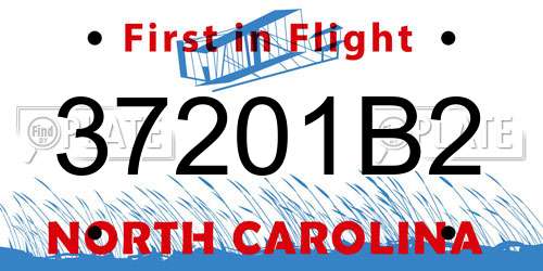 37201B2 North Carolina License Plate