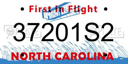 37201S2 North Carolina License Plate