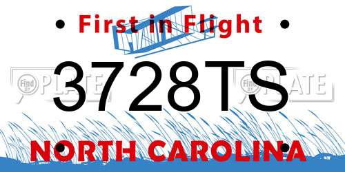 3728TS North Carolina License Plate