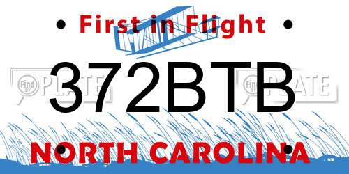 372BTB North Carolina License Plate