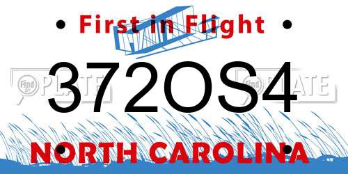 372OS4 North Carolina License Plate