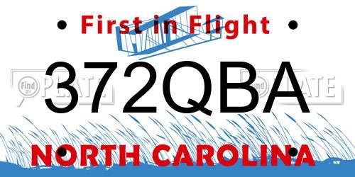 372QBA North Carolina License Plate