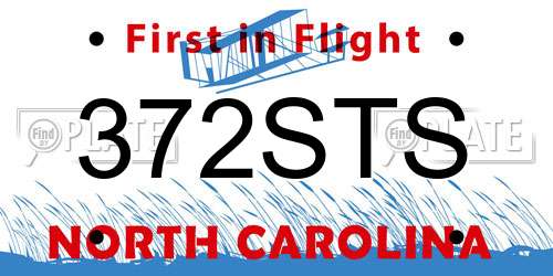 372STS North Carolina License Plate