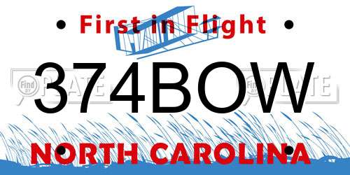 374BOW North Carolina License Plate
