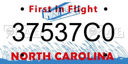 37537C0 North Carolina License Plate