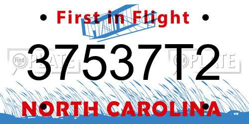 37537T2 North Carolina License Plate