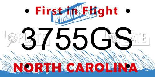 3755GS North Carolina License Plate