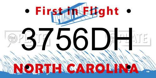 3756DH North Carolina License Plate