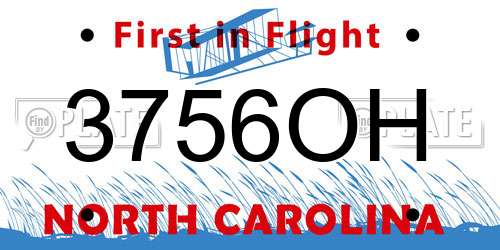 3756OH North Carolina License Plate