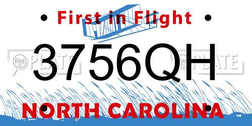 3756QH North Carolina License Plate