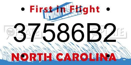 37586B2 North Carolina License Plate