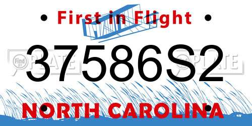 37586S2 North Carolina License Plate