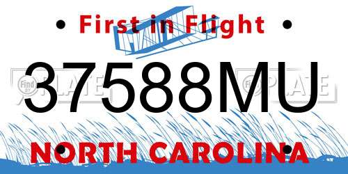 37588MU North Carolina License Plate