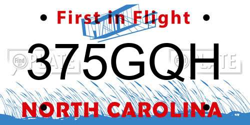 375GQH North Carolina License Plate