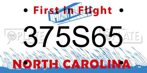 375S65 North Carolina License Plate