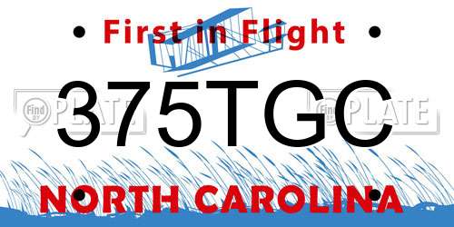 375TGC North Carolina License Plate