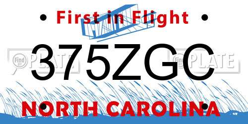 375ZGC North Carolina License Plate