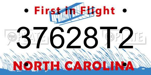 37628T2 North Carolina License Plate