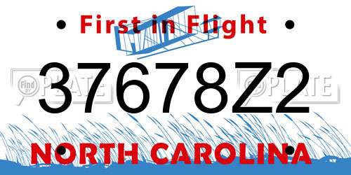 37678Z2 North Carolina License Plate