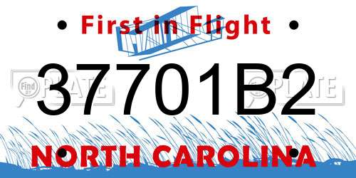 37701B2 North Carolina License Plate