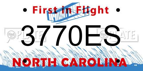 3770ES North Carolina License Plate
