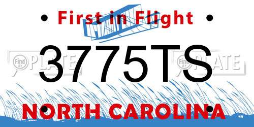 3775TS North Carolina License Plate