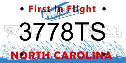 3778TS North Carolina License Plate