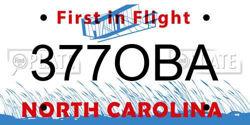 377OBA North Carolina License Plate