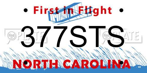 377STS North Carolina License Plate
