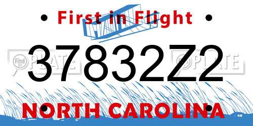 37832Z2 North Carolina License Plate